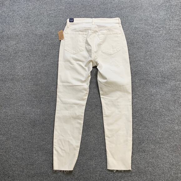 Lucky Brand Jeans Womens 8 White Denim Bridgette Crop High Rise Cut Off Hem - Picture 11 of 13